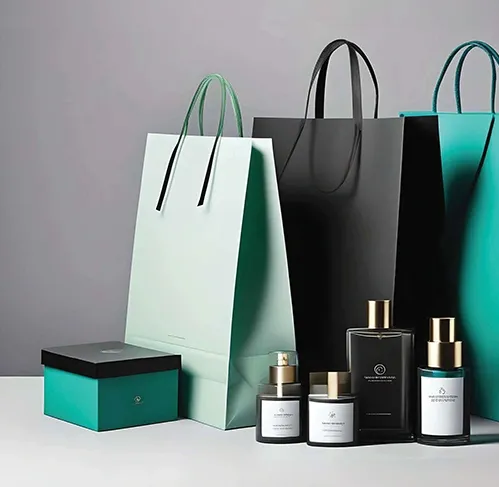 Shopping bags and boxes