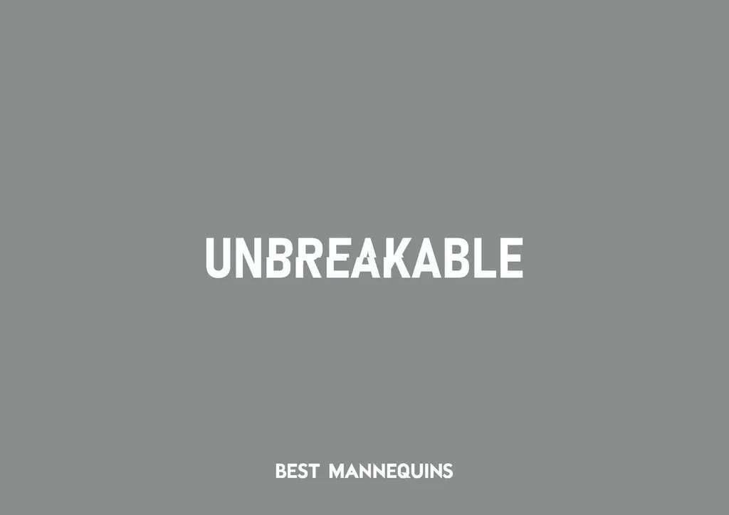 Unbreakable catalogue cover